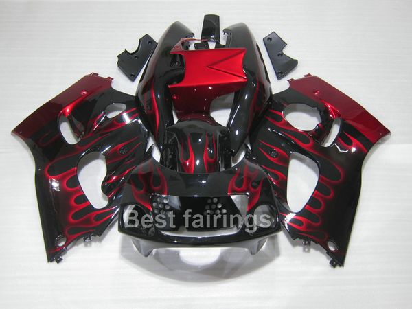 Kit carena di alta qualità per SUZUKI GSXR600 GSXR750 SRAD 1996-2000 nero rosso GSXR 600 750 96 97 98 99 00 carene GV34