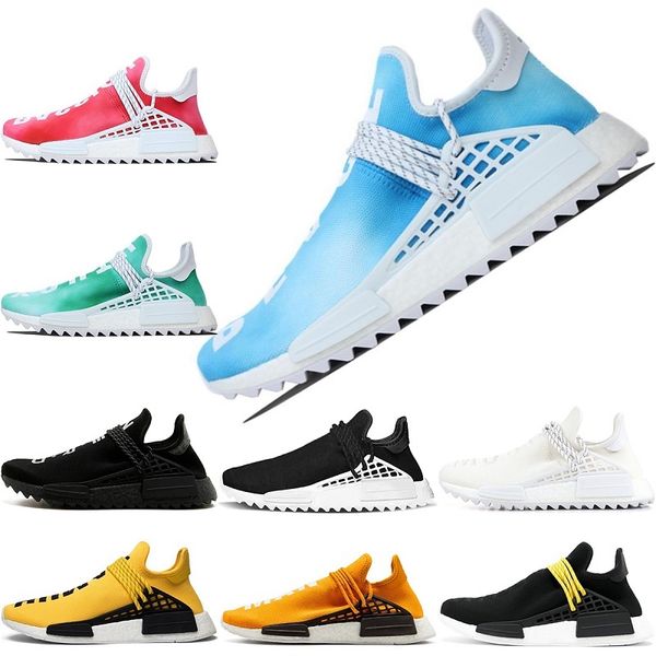 

human race trail for men women running shoes pharrell williams nerd black white yellow red cream fashion designer sports sneakers size 36-47, White;red