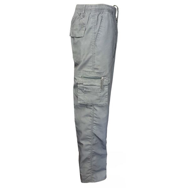 

nibesser 2018 multi-pocket men's cargo pants summer and autumn casual drawstring full length cargo pants light men's trousers, Black