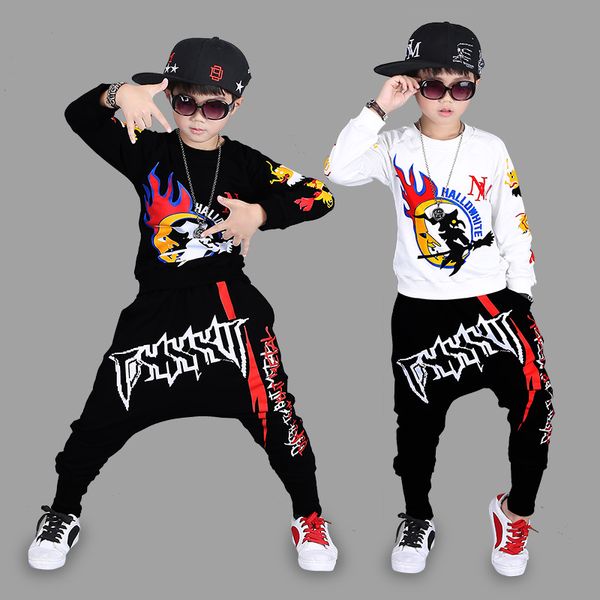 

хэллоуин одежда устанавливает дети мальчики хип-хоп досуг спортивная одежда наборы мультфильм печати хлопок наряды домашняя одежда 2 шт./ком, Blue;gray