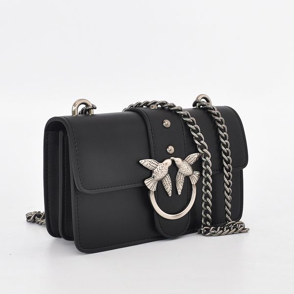 

2018 натуральная кожа сумка женская Crossbody сумка люксовый бренд черный цвет сумки на ремне INS стиль Ласточки шикарный Pinko мода