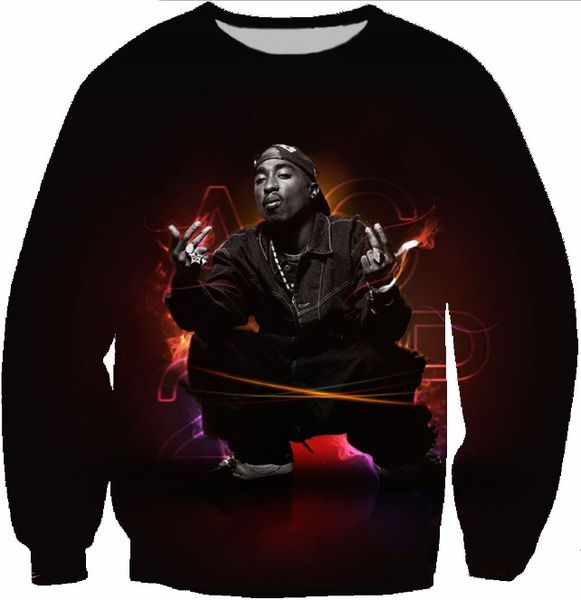 

нова мода женин / мђжин 2pac ђпак акђѬ harauku ил мене 3d пеан crewneck ко, Black
