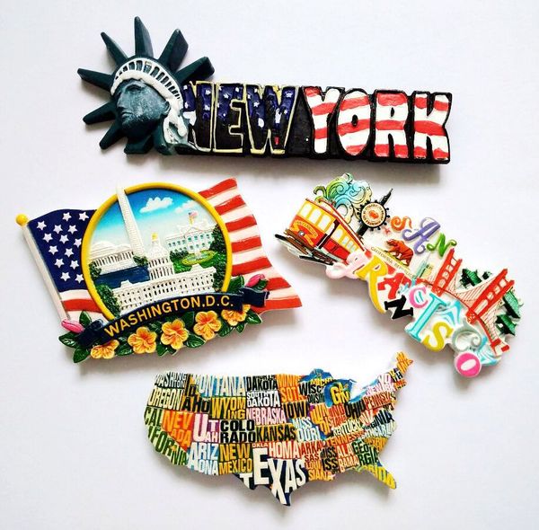 

hand-painted panoramic view of washington map 3d fridge magnet us tourism souvenir refrigerator magnetic stickers