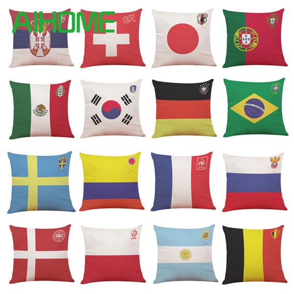 The 2018 Football Country Home Pillow Cover Soccer Pillow Covers