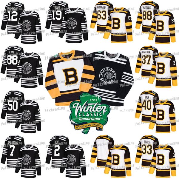 

2019 Winter Classic Blackhawks DeBrincat Patrick Kane Keith Jonathan Toews Brent Seabrook Corey Crawford Patrice Pastrnak Marchand