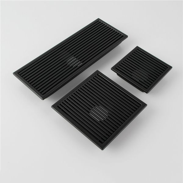 

Black SUS 304 Stainless Steel Shower Drain Bathroom Floor Drain Tile Insert Square Anti-odor Floor Waste Grates 110-300MM