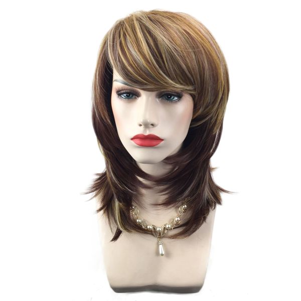 

synthetic hair wigs for women natural style fashion ladies wig long wavy daily party cosplay wig with bangs ombre hair african american wigs, Black