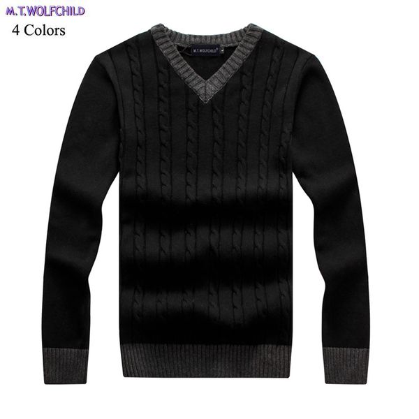 

male pullovers sweaters autumn mens long sleeve v-neck knitted sweaters casual 100% cotton thick knitted coats fashion mens, White;black