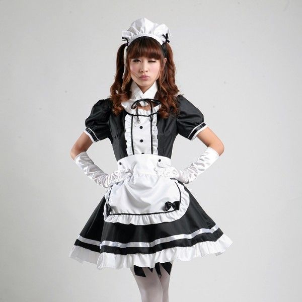 

maid cosplay costume sweet women lolita dress anime cosplay sissy maid uniform plus size halloween costumes s-3xl, Black;red