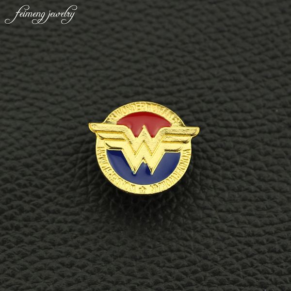 

dc brooch classic gold color badge pins justice league superhero diana enamel lapel pin brooches for women men gift, Gray