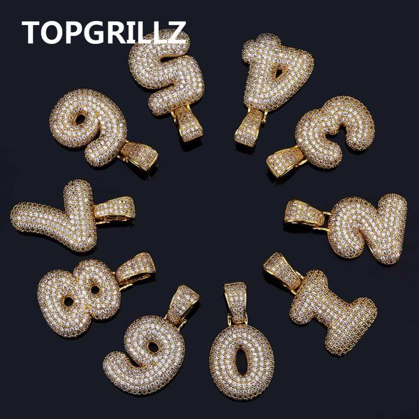 

TOPGRILLZ хип-хоп Мужчины Женщины Шарм 0-9 обычай имя пузырь номера ожерелья кулон золо
