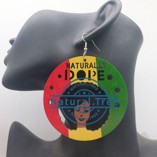 

Free Shipping!Dope Woman Wooden Earrings