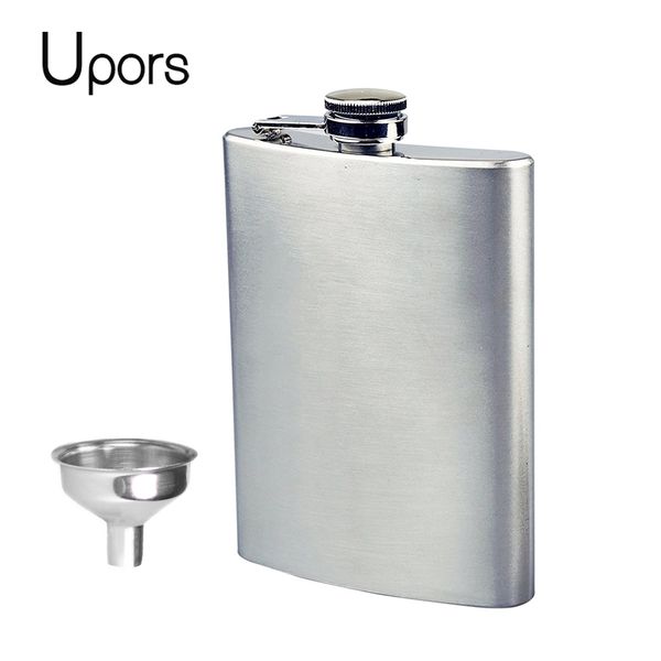 

stainless steel 7oz hip pocket hip flask alcohol whiskey liquor flask metal bar and outdoor sports mini bottle funnel waterkoker