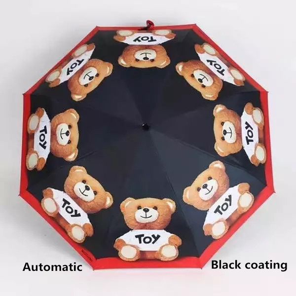 

new full automatic black coating umbrella rain women men 3 folding light and durable 360g 8k strong umbrellas kids rainy sunny