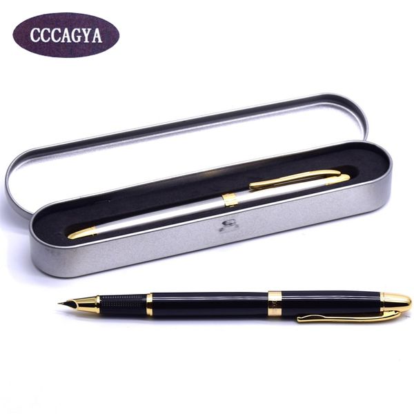 

cccagya d001 0.38mm nib ink pen. school stationery office learning student business metal gift pen classic fountain pen