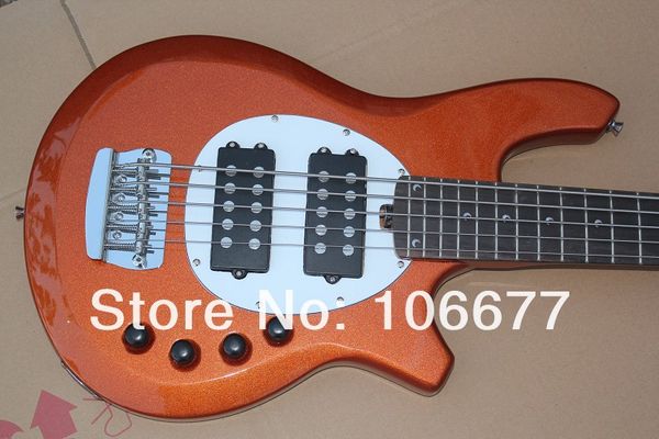 Venda quente Ativo Pickup Musicman Bongo Laranja 5 Cordas Guitarra Baixo Elétrico Music Man Bass Frete Grátis