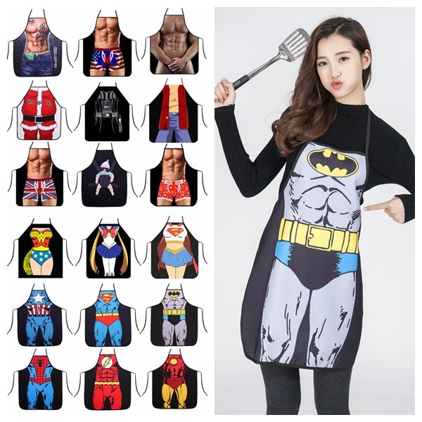 

3d funny cartoon cooking kitchen apron dinner party baking delantal for bbq party 27 styles dda660 children catton accessories, Blue