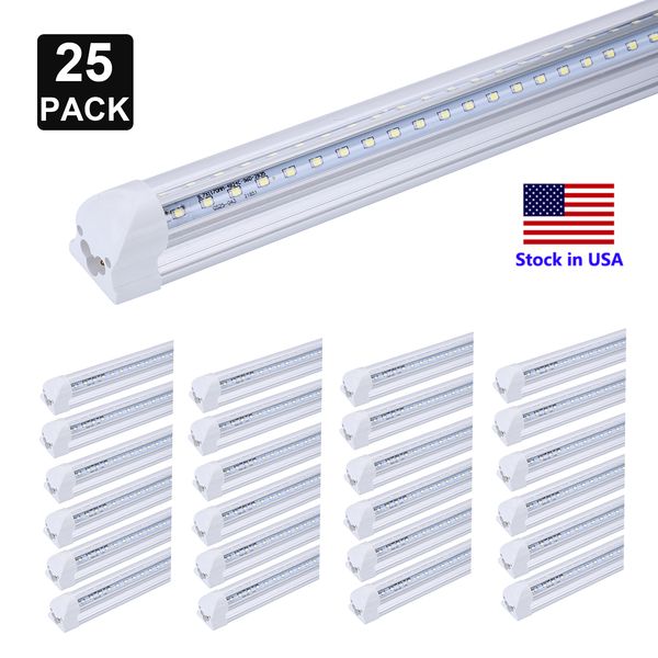 120 W V Şekilli Çift Yan 4 Satırlar 8FT LED Tüpler T8 4ft 5ft 6ft Entegre LED Tüp Işık Soğutucu Kapı Tüpü Dükkanı Işık