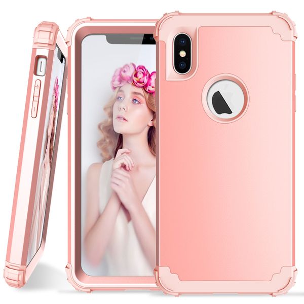 

2018 for iphone 7 case hybrid pc+silicone shockproof phone case full protective cover for iphone xs max case