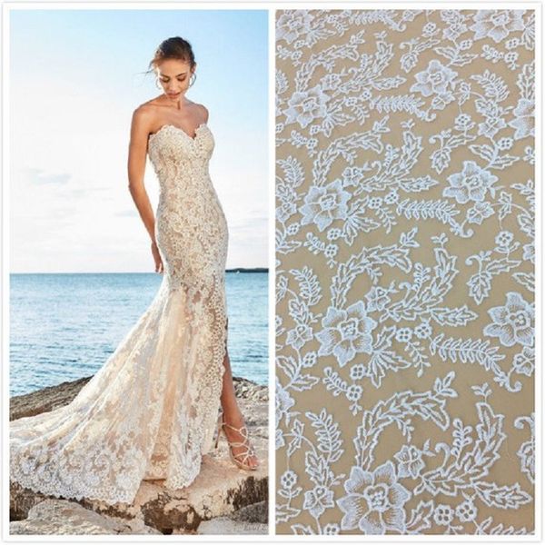 

african lace fabric embroidered french net lace fabrics with floral african guipure lace fabric for wedding dress by 5 yards, White;gold