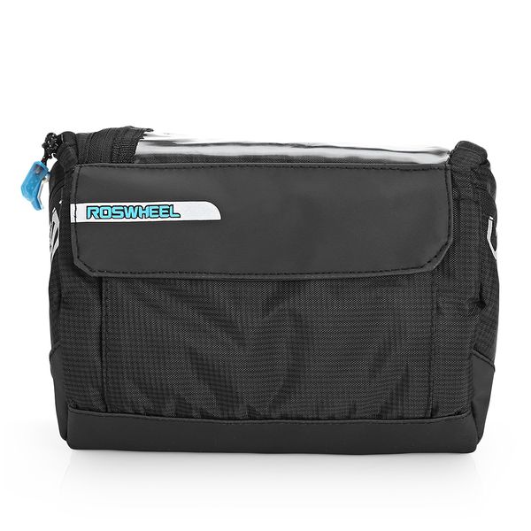 

roswheel 111271 3l water resistant bicycle front map bag cycling pouch sling pack with a strap and d-shape buckle