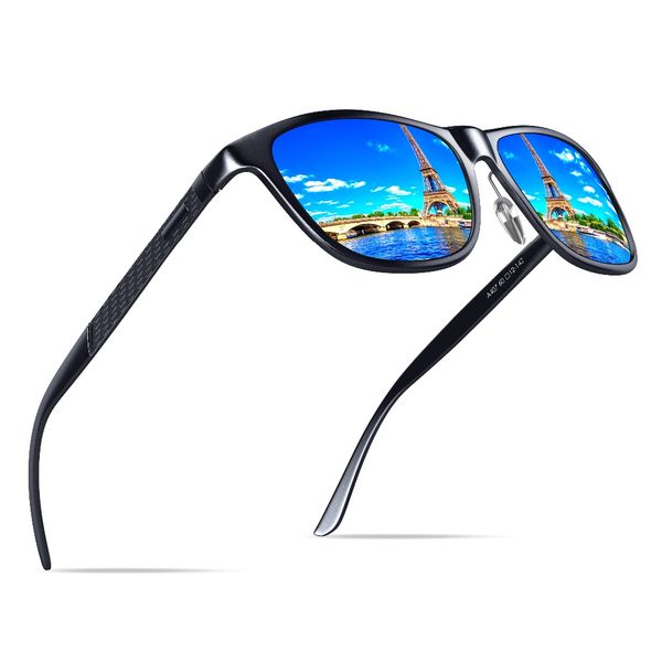 

ezreal polarized sunglasses men colorful coating lens aluminum frame eyewear accessories sun glasses a407, White;black