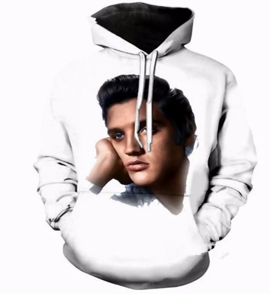 

new fashion casual harajuku hoodies 3d print elvis presley king of rock hoodies pullovers graphic sweatshirts a42, Black