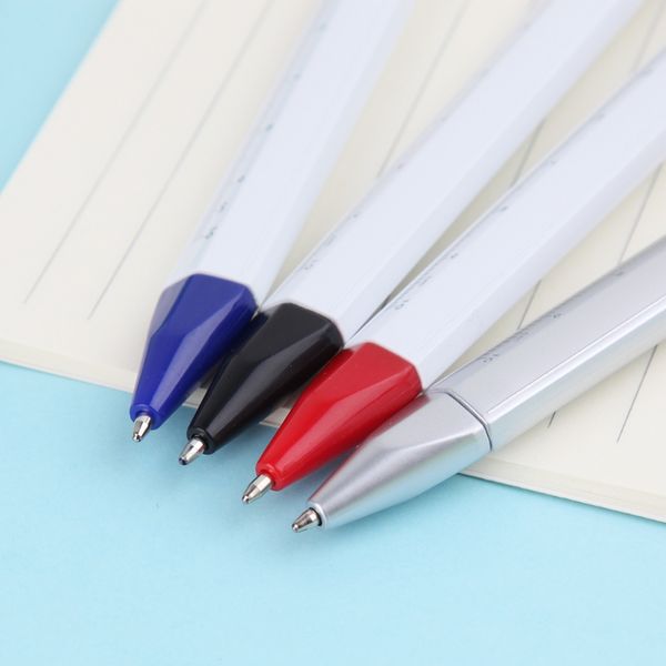 

1 pc creative ballpoint pen multifunctional scale ruler student writing stationery new design ballpoint pen, Blue;orange