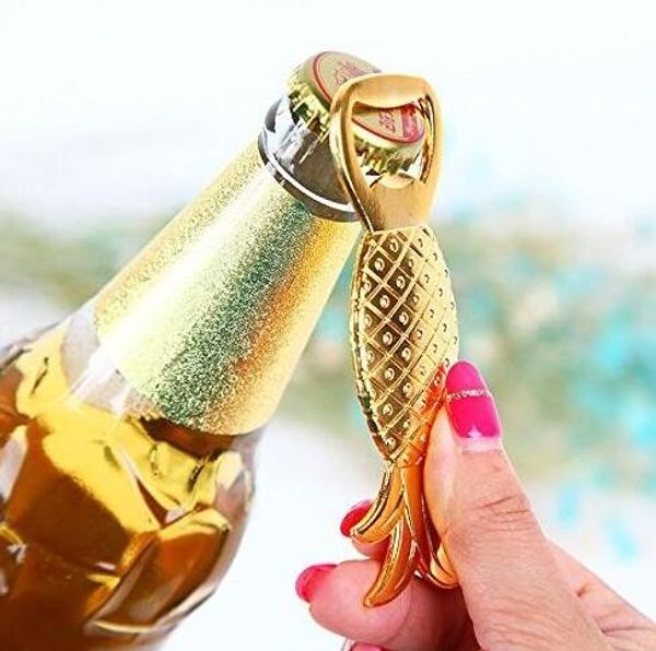 

100pcs bottle opener pineapple shape alloy tool wedding party birthday baby shower favor gift souvenirs eco-friendly golden tool