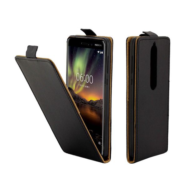 

business leather case for coque nokia 6.1 vertical flip cover card slot cases for nokia 6 2018 mobile phone bags