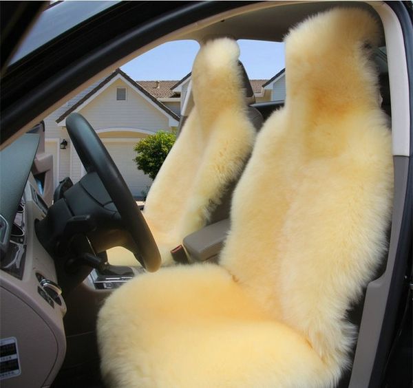 

1 pc australian natural woolen winter warm car front single seat cover sheepskin for all cars