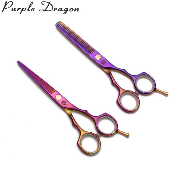 

barber scissors wholesale 5.5'' multi-color 440c purple dragon hair cutting shears thinning shears hairdressing scissors hair scis