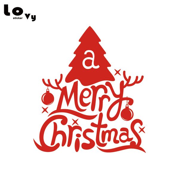 

creative merry christmas tree wall sticker xmas art wall decal for store window home decor wa0621