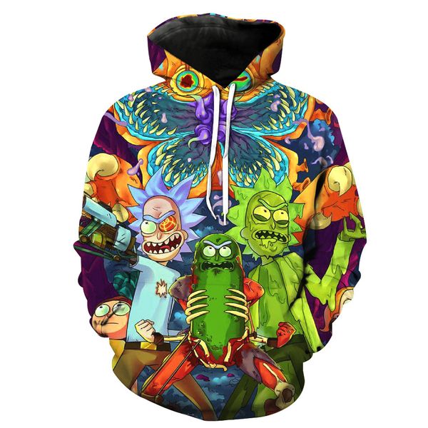 

printed hop hip fashion 3d 2018 cartoon hoody hoodies women/men streetwear hooded sweatshirts 3xl vapah, Black