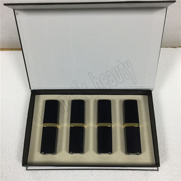 

professional lips makeup long lasting waterproof velvet lipsticks set matte lipstick 4 colors black tube lip stick cosmetic lipkit