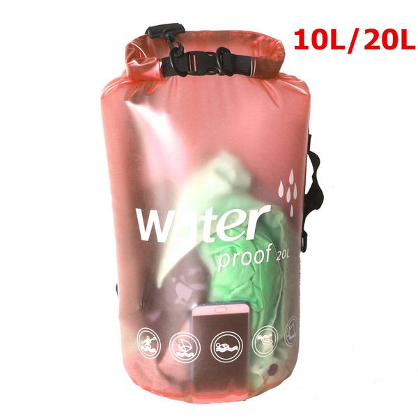 

10l 20l translucent waterproof bag dry bag swimming for canoe kayak rafting sports outdoor camping river trekking fishing