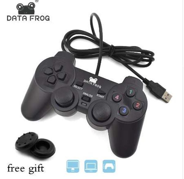 Data rog Проводная игра Контроллер игры Gaming JoyPad Joystick USB GamePad для ПК Ноутбук Вибрация GamePads Для Окна 710