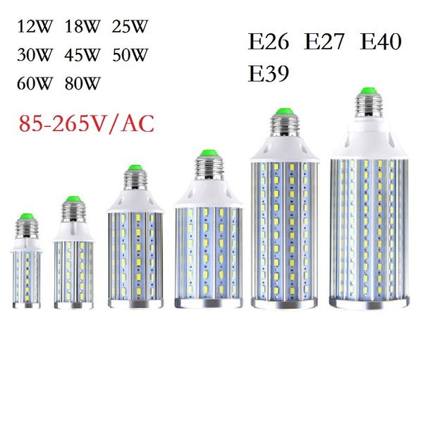 

E26 e27 e39 e40 12w 18w 25w 30w 45w 50w 60w 80w led corn bulb md5730 led light lampada chandelier ceiling led lamp potlight