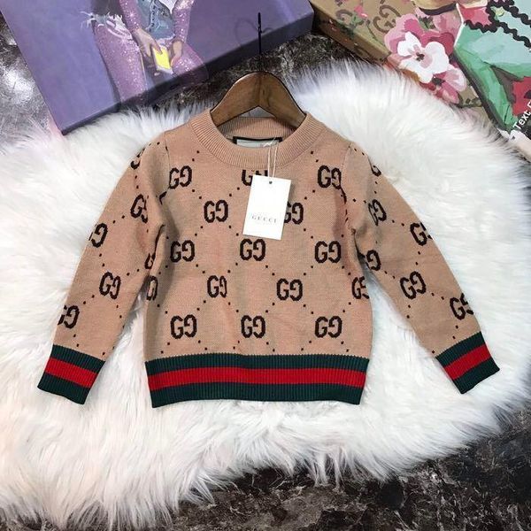 

2d79 2018in autumn and winter weater pure cotton round neck weater children kid knitted clothe