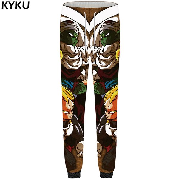 

kyku brand pants men anime trousers monster 3d print goku britches hip hop mens sweatpant 2018 streetwear large size, Black