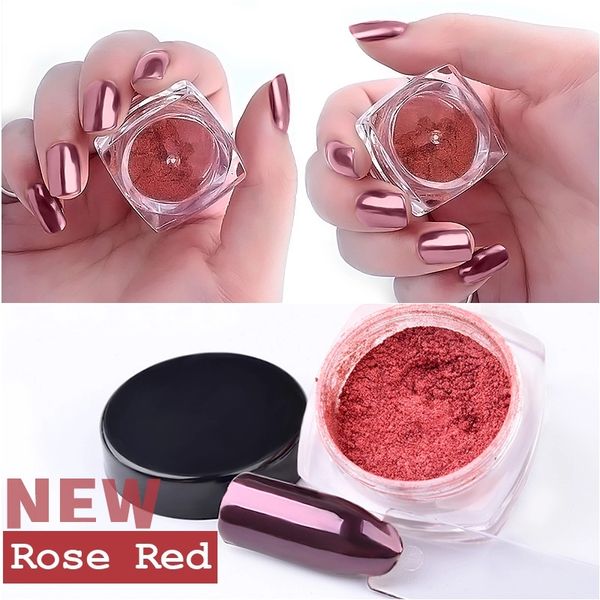 

2g/box rose gold magic mirror powders nail glitter powder shining nail art chrome pigment manicure tools nails art decorations, Silver;gold