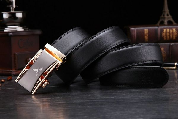 

new fashion mens belt leather simple cowboy business alloy automatic buckle 36 xxl 3.5cm belts for men lengthen 130cm dey04, Black;brown