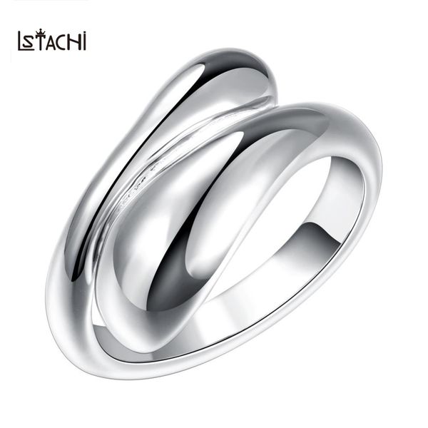 

lstachi 100% 925 sterling silver rings water drop adjustable rings for lovers women romantic daisy ring mother's day jewelery, Golden;silver