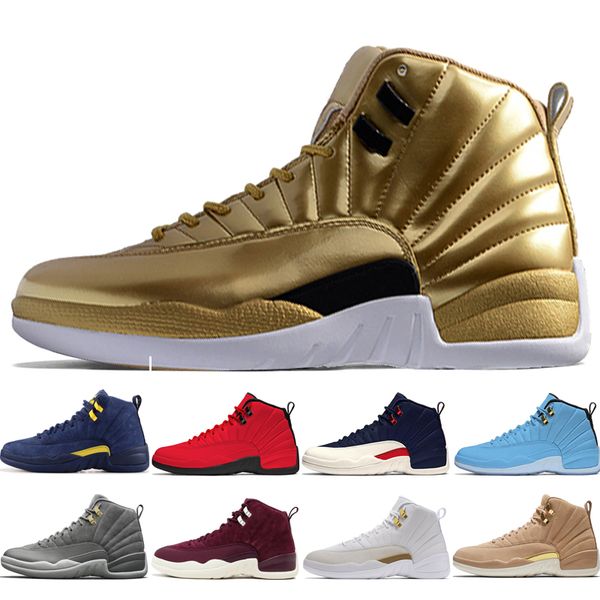 

12 12s mens basketball shoes michigan bulls college navy vachetta tan wheat dark grey bordeaux taxi men sports sneakers trainers designer