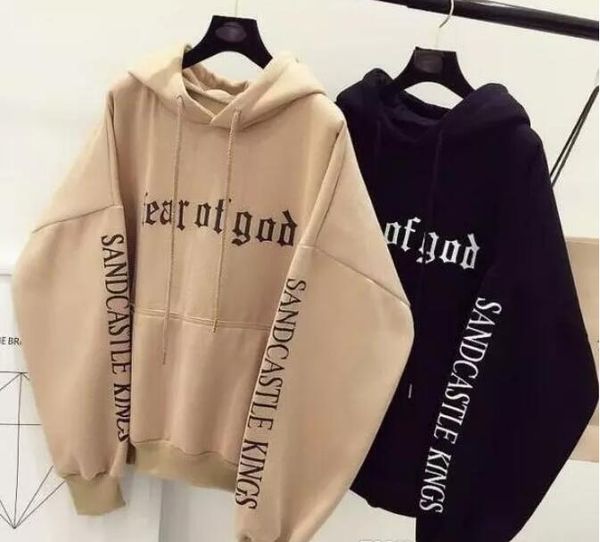 

Sponge mice winter hiphop hoodie Justin bieber Fog fear of god letter print Sandcastle Kings long sleeve fleece men hoody