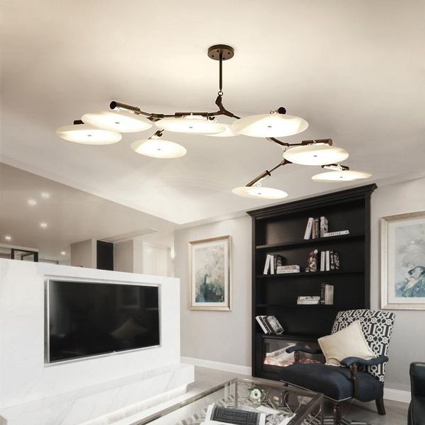 

modern design led chandelier nordic lustres living room kitchen foyer gold lamp black iron decor home lighting fixtures