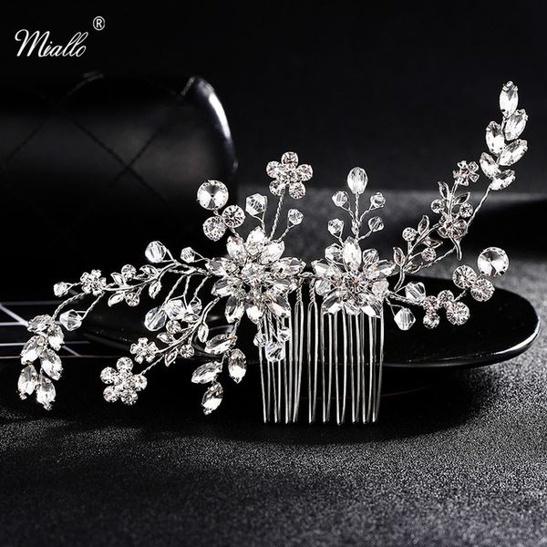 2019 Crystal Rhinestone Hair Combs Flower Hair Clips For Wedding