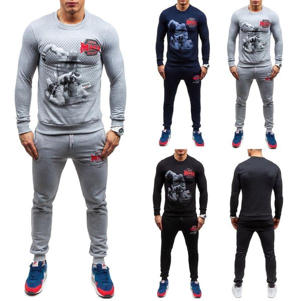 

nice new men' fashion 2 parts sweatshirt and sport pants set, Gray