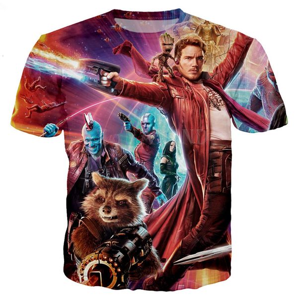 

стражи галактики женщины мужчины новая мода лето унисекс смешно 3d печати crewneck повседневная футболка топы tee q86, White;black