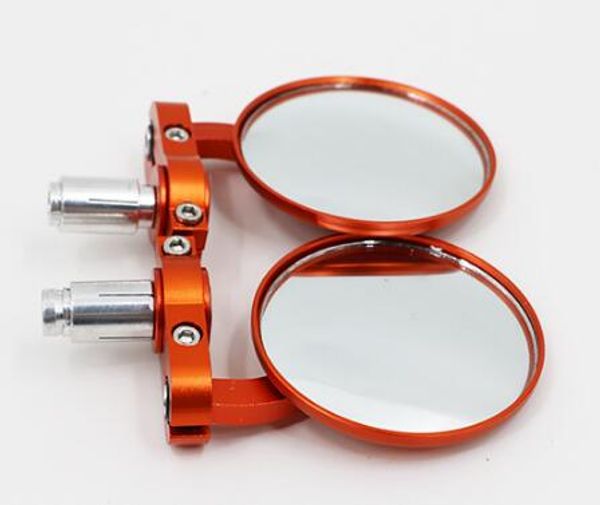 

motorcycle handle bar mirror aluminum vintage folding hand rear view mirror orange